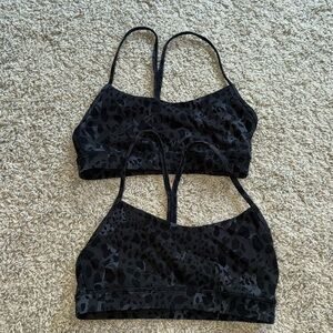 Bundle of 2: lululemon animal print Y Bras. Size 4.